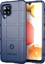 Samsung Galaxy A42 hoesje - Rugged Shield TPU Gelcase - Blauw - GSM Hoesje - Telefoonhoesje Geschikt Voor: Samsung Galaxy A42