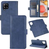 Samsung Galaxy A42 hoesje - MobyDefend Luxe Wallet Book Case (Sluiting Zijkant) - Blauw - GSM Hoesje - Telefoonhoesje Geschikt Voor: Samsung Galaxy A42