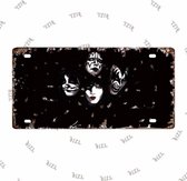 Retro Muur Decoratie uit Metaal Kiss 30x15cm DC-0373