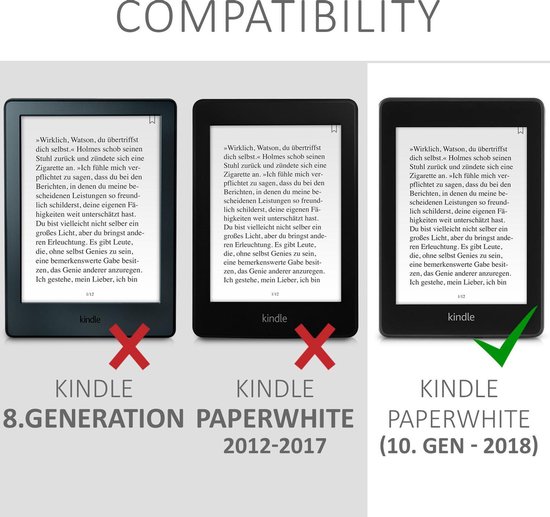kwmobile e reader hoes geschikt voor Amazon Kindle Paperwhite (10. Gen - 2018) - Case van kunstleerleer - Wereldkaart design - In grijs van Merkloos — afbeelding 3