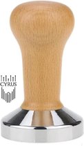 Cyrus Tamper rvs 51mm beuken handvat - barista tools - cyruscoffee - stamper