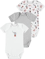 NAME IT NBNBODY 3P SS GREY MEL CIRCUS Meisjes Rompertje - Maat 62
