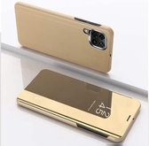 Voor OPPO Realme C15 vergulde spiegel horizontale flip lederen tas met houder (goud)