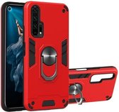 Voor Huawei Honor 20 / nova 5T 2 in 1 Armor Series PC + TPU beschermhoes met ringhouder (rood)