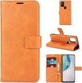 Voor OnePlus Nord N10 5G Retro Kalfspatroon Gesp Horizontale Flip Leren Case met Houder & Kaartsleuven & Portemonnee (Geel)