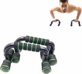 H-vormige push-upbeugel Push-up fitnessapparatuur Home Indoor Borstuitbreidingsapparatuur (zwart groen)