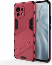 Voor Xiaomi Mi 11 Punk Armor 2 in 1 PC + TPU schokbestendig hoesje met onzichtbare houder (lichtrood)