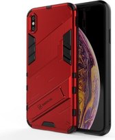 Punk Armor 2 in 1 PC + TPU schokbestendig hoesje met onzichtbare houder voor iPhone XS Max (rood)
