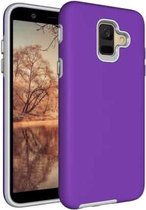 Antislip pantsertextuur TPU + pc-hoes voor Samsung Galaxy A6 (2018) (paars)