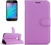 Litchi Texture Horizontale Flip Leren Case voor Galaxy J2 Pro (2016) & J2 (2016) / J210F, met magnetische gesp & houder & kaartsleuven & portemonnee (paars)