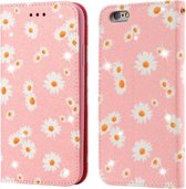 Voor iPhone 6 / 6s Glinsterende Daisy Magnetische Horizontale Flip Leren Case met Houder & Kaartsleuven & Fotolijst (Roze)