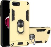 Voor iPhone 8 Plus / 7 Plus 2 in 1 Armor Series PC + TPU beschermhoes met ringhouder (goud)