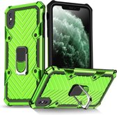 Voor iPhone XS Max Cool Armor PC + TPU schokbestendig hoesje met 360 graden rotatie ringhouder (groen)