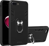 Voor iPhone 8 Plus / 7 Plus 2 in 1 Armor Series PC + TPU beschermhoes met ringhouder (zwart)