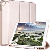 Voor iPad 9/8/7/6/5 Horizontale flip tablet-pc PU lederen tas met drie-vouwbare houder en pennensleuf (goud)
