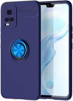 Voor vivo S7 metalen ringhouder 360 graden roterende TPU-hoes (blauw + blauw)