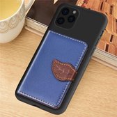 Voor iPhone 11 Litchi-patroon Kaarttas Portemonneebeugel + TPU-telefoonhoes met kaartsleuf Portemonneebeugelfunctie (blauw)