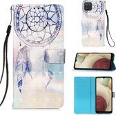 Voor Samsung Galaxy A12 3D Schilderen Horizontale Flip Leren Case met Houder & Kaartsleuf & Portemonnee & Lanyard (Fantasy Windgong)