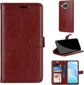 Voor Xiaomi Mi 10T Lite 5G Pure Color Horizontale Flip PU lederen tas met houder & kaartsleuven & portemonnee & fotolijst (bruin)