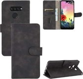 Voor LG K50S Effen Kleur Huid Voel Magnetische Gesp Horizontale Flip Kalf Textuur PU Lederen Case met Houder & Kaartsleuven & Portemonnee (Zwart)