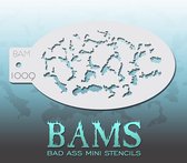 Bad Ass Stencil Nr. 1009 - BAM1009 - Schmink sjabloon - Bad Ass mini - Geschikt voor schmink en airbrush
