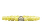 Beaddhism - Armband - Matt Lemon -  Zilver - Lucky Dragon - 8 mm - 17 cm