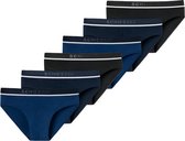 Schiesser 6-pack Rio heren slips - donkerblauw/zwart