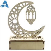 Eid Mubarak en Ramadan Houten Plaque Ornament met LED voor Eid Mubarak en Ramadan.Tafel Decoratie.