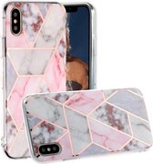 Voor iPhone XS / X Hot Stamping Geometric Marble IMD Craft TPU beschermhoes (zeshoek)