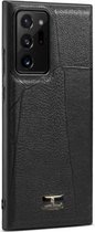Voor Samsung Galaxy Note20 Fierre Shann Leather Texture Phone Cover Case (Ox Tendon Black)