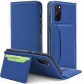 Voor Samsung Galaxy S20 5G Sterk magnetisme Schokbestendig Horizontaal Flip Vloeistofgevoel lederen tas met houder & kaartsleuven & portemonnee (blauw)
