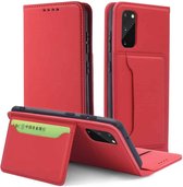 Voor Samsung Galaxy S20 5G Sterk magnetisme Schokbestendig Horizontaal Flip Liquid Feel lederen tas met houder & kaartsleuven & portemonnee (rood)