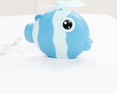 Zomer Kinderen Buiten Kleine Karper Zacht Blad Hangende Nek Draagbare Ventilator (Blauw)