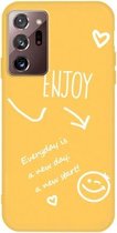 Voor Samsung Galaxy Note20 Ultra Enjoy Smiley Heart Pattern Shockproof TPU Case (Yellow)