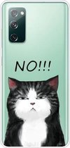 Voor Samsung Galaxy S20 FE schokbestendig geverfd transparant TPU beschermhoes (GEEN kat)