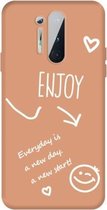 Voor OnePlus 8 Pro Enjoy Smiley Heart Pattern schokbestendig TPU-hoesje (oranje)