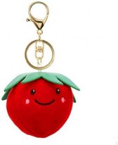 Leuke uitdrukking fruit en groente pluche pop sleutelhanger tas hanger (aardbei)