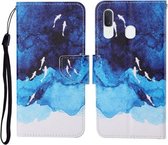 Voor Samsung Galaxy A40 Gekleurde Tekening Patroon Horizontale Flip Leren Case met Houder & Kaartsleuven & Portemonnee & Lanyard (Aquarel Vis)