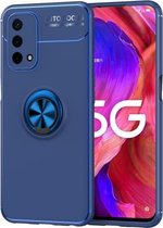 Voor OPPO A93 5G metalen ringhouder 360 graden roterende TPU-hoes (blauw + blauw)