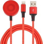 2 in 1 8-pins + magnetische oplaadbasis Multifunctionele oplaadkabel, lengte: 1 m (rood)