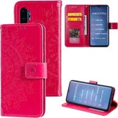 Voor Xiaomi Mi Note 10 Totem Bloem Reliëf Horizontale Flip TPU + PU lederen tas met houder & kaartsleuven & portemonnee (rood)