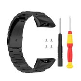 Voor Garmin Forerunner 45 / 45S / Swim 2 universele drie kralen roestvrijstalen vervangende polsband horlogeband (zwart)