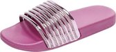 Dames effen kleur Casual glanzende Flash Drill-pantoffels, schoenmaat: 39 (paars)