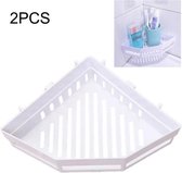 2 STKS Traceless Plastic Badkamer Keuken Hoek Opbergrek (Wit)