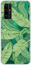 Voor Huawei Honor 30 Pro schokbestendig geverfd transparant TPU beschermhoes (bananenblad)