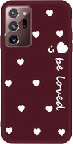 Voor Samsung Galaxy Note20 Ultra Small Smiley Heart Pattern Shockproof TPU Case (Wine Red)