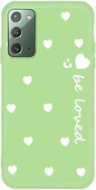 Voor Samsung Galaxy Note20 Small Smiley Heart Pattern Shockproof TPU Case (Green)