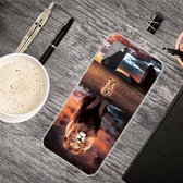 Voor Samsung Galaxy A02s schokbestendig geverfd transparant TPU beschermhoes (Desert Lion)