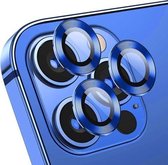 Voor iPhone 12 Pro ENKAY Hat-Prince aluminiumlegering + gehard glas cameralensdeksel volledige dekking beschermer (blauw)