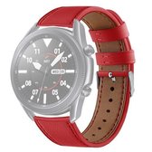 Voor Galaxy Watch 3 45 mm lederen vervangende band horlogeband (rood)